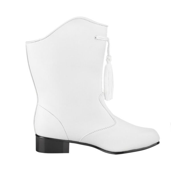 white styleplus majorette boots with black sole