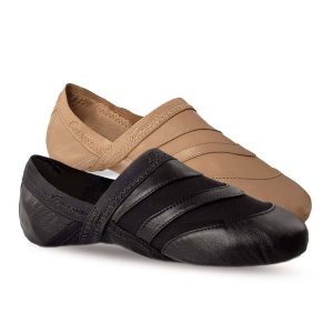 Tan and black Capezio Freeform Jazz Dance Shoes,side view