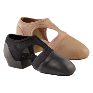 Black and Tan Capezio Pedini Femme Dance Shoe, side view