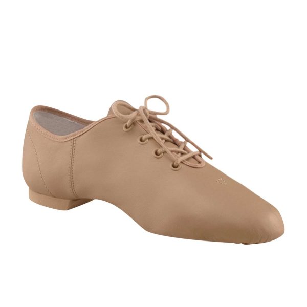 Tan Capezio Jazz Dance Shoe, front three-quarters view