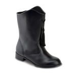 black Gotham Majorette Boot with black sole with a black tassel