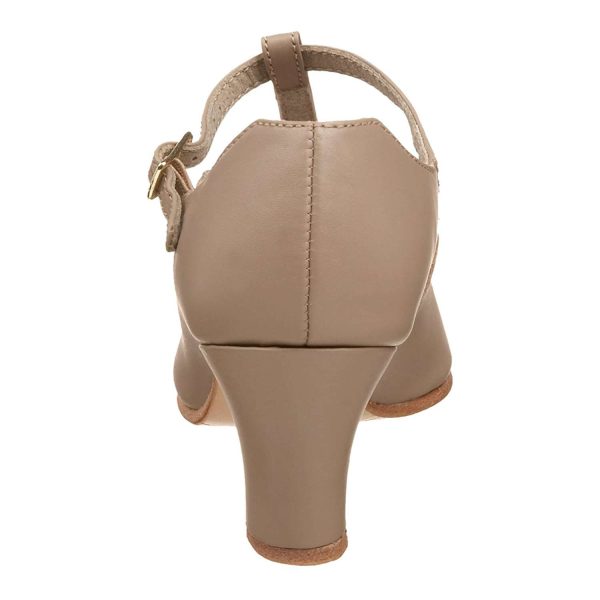 Tan Capezio Jr. Footlight T-Strap Character Shoe, back view