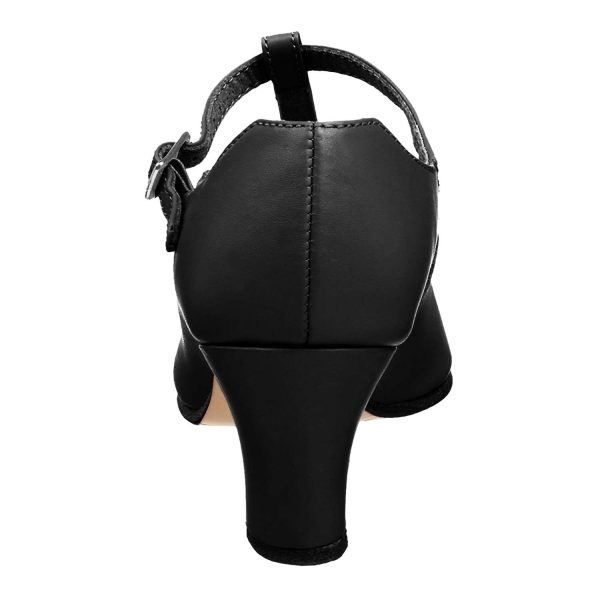 Black Capezio Jr. Footlight T-Strap Character Shoe, back view