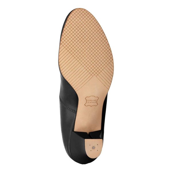 bottom sole of black Capezio Jr. Footlight T-Strap Character Shoe