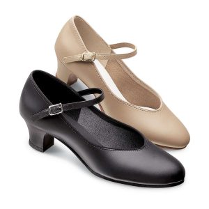 black and tan Capezio Character Shoe, front three-quarters view