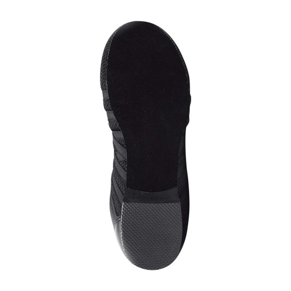 black Danshuz Zoom II Mesh Jazz Sneaker, bottom view of sole