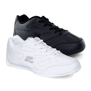 Black and White Zephz Zenith Cheerleading Shoes, side views