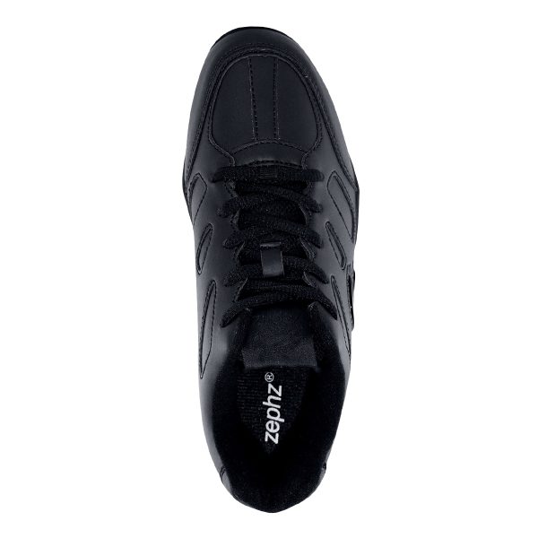 Black Zephz Zenith Cheerleading Shoes, top view