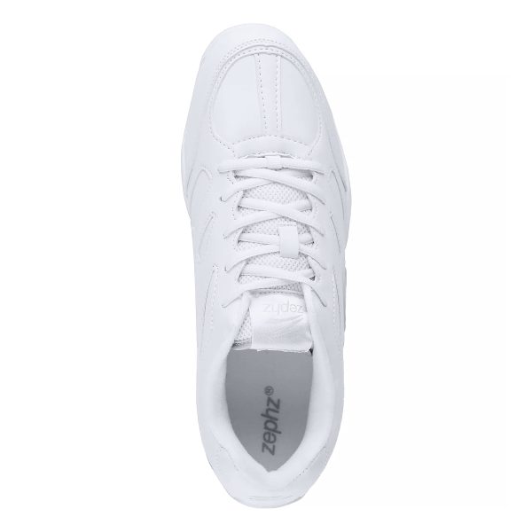 White Zephz Zenith Cheerleading Shoes, top view