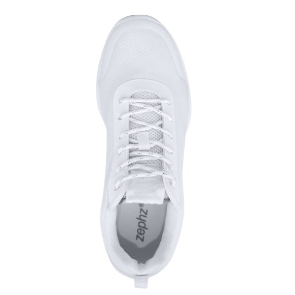 White Zephz Lightning V2 Cheerleading Shoes, top view