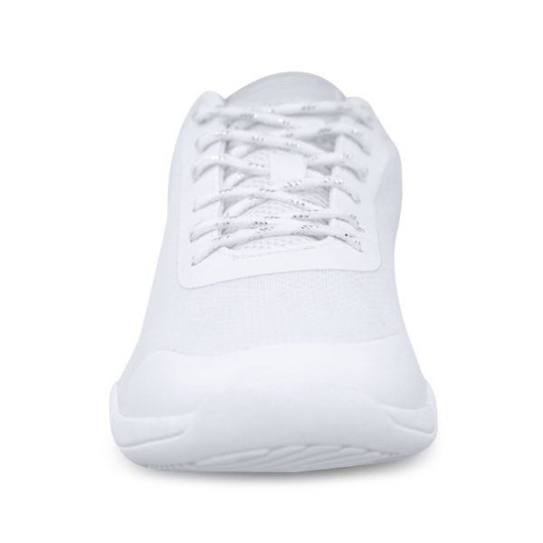 White Zephz Lightning V2 Cheerleading Shoes, front view