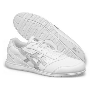 White Asics Cheer 8, side view with sole