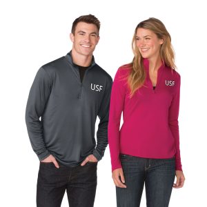 cheer coaches smiling in Sport-Tek Posicharge Competitor 1/4 Zip Pullovers, front view