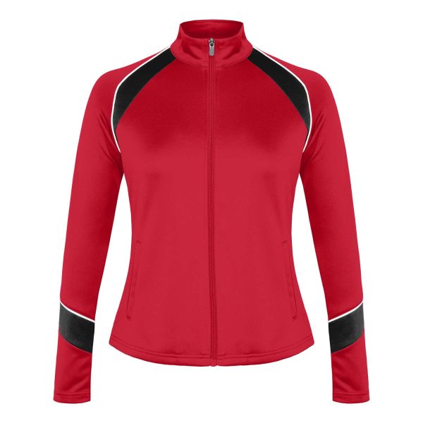 red/black/white Champion Nova Warm Up Jacket, front view