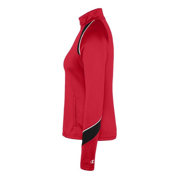 red/black/white Champion Nova Warm Up Jacket, side view