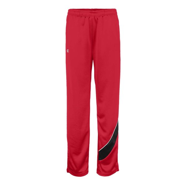Red/Black/White Champion Nova Warm Up Pants, front view