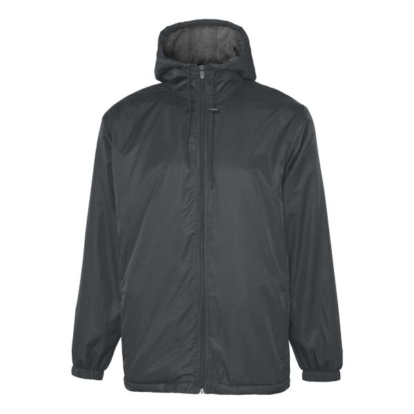 Grey Champion Stadium Hooded Jacket, front view