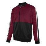 351715 maroon black white champion break out warm up jacket