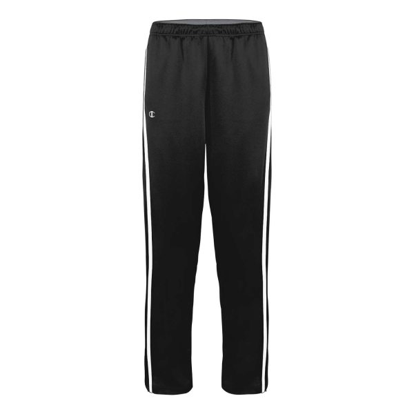 Black/White Champion Break Out Warm Up Pants, Front View