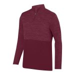 Maroon Men's Augusta Shadow Tonal Heather 1/4 Zip Pullover