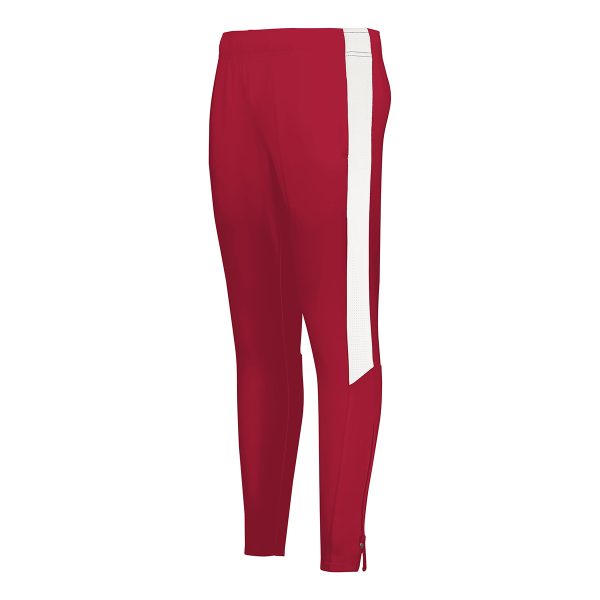 ladies three-quarter view red/white Holloway Crosstown Warmup Pants