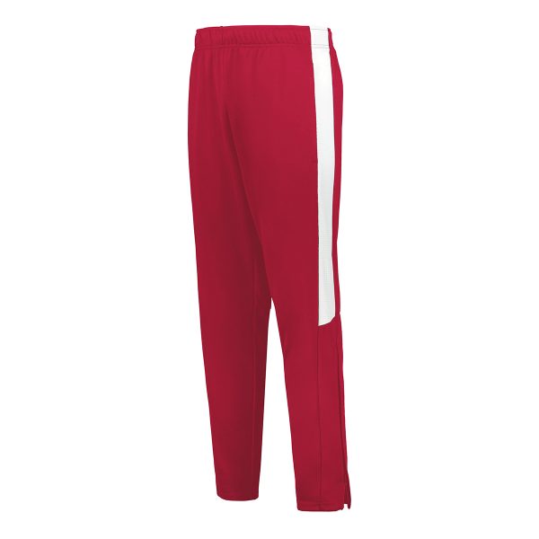 three-quarters view red/white Holloway Crosstown Warmup Pants