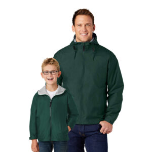 adult and youth models in a Port Authority Team Jacket, front three-quarters view