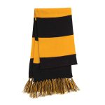 Black/Gold Sport-Tek Spectator Scarf with Fringe