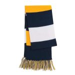 True Navy/Gold/White Sport-Tek Spectator Scarf with Fringe