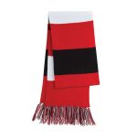 True Red/Black/White Sport-Tek Spectator Scarf with Fringe