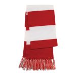 True Red/White Sport-Tek Spectator Scarf with Fringe