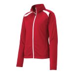 Women's Red/White Sport-Tek Tricot Track Jacket
