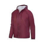 Augusta Maroon Hooded Coach's Jacket