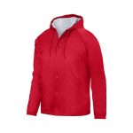 357331 red augusta hooded coach jacket