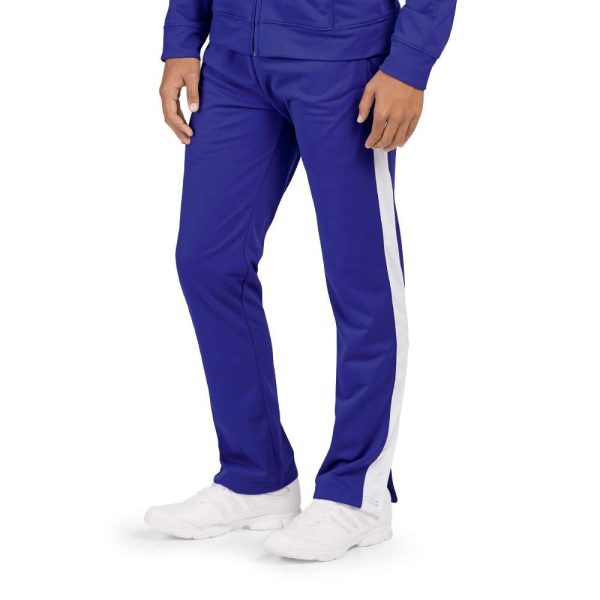 Model in Purple/White Augusta Medalist 2.0 Pants and coordinating jacket, front three-quarters detail