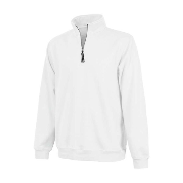 white Charles River Crosswind Quarter Zip Sweatshirt, front view