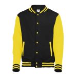 357413 jet black sun yellow awdis letterman jacket