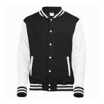 357413 jet black white awdis letterman jacket