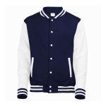 Oxford Navy/White AWDis Letterman Jacket