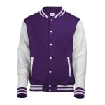 Purple/Grey AWDis Letterman Jacket
