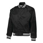 Black/White Augusta Satin Baseball Jacket