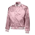 357415 light pink white augusta satin baseball jacket