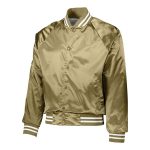 357415 metallic gold white augusta satin baseball jacket