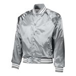 Metallic Silver/White Augusta Satin Baseball Jacket
