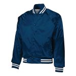 Navy/White Augusta Satin Baseball Jacket