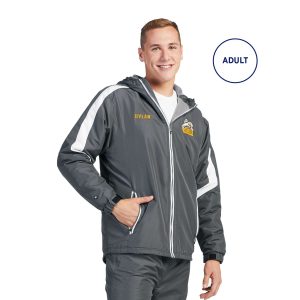 Grey/White Holloway Charger Warm Up Jacket, front three-quarters view