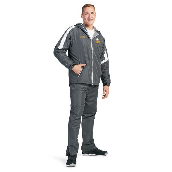 Grey/White Holloway Charger Warm Up Jacket, front three-quarters view