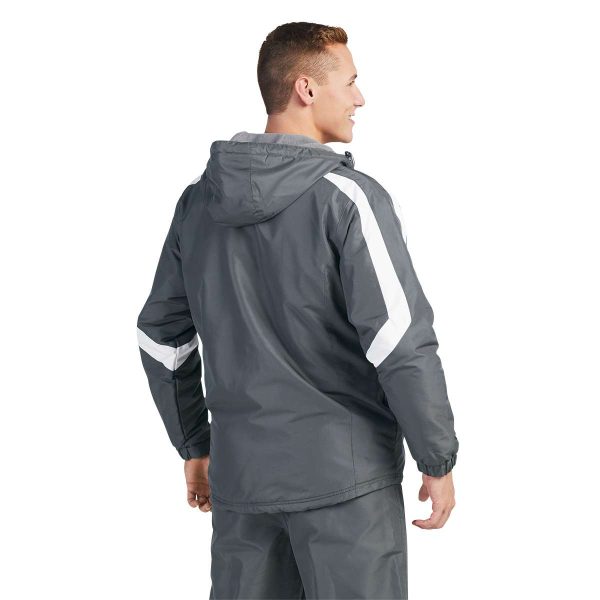 Grey/White Holloway Charger Warm Up Jacket, back three-quarters view