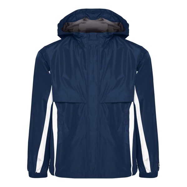 Navy/White Champion Trailblazer Warm Up Jacket, Front View