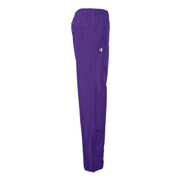 purple Champion Trailblazer Warm Up Pants, side view